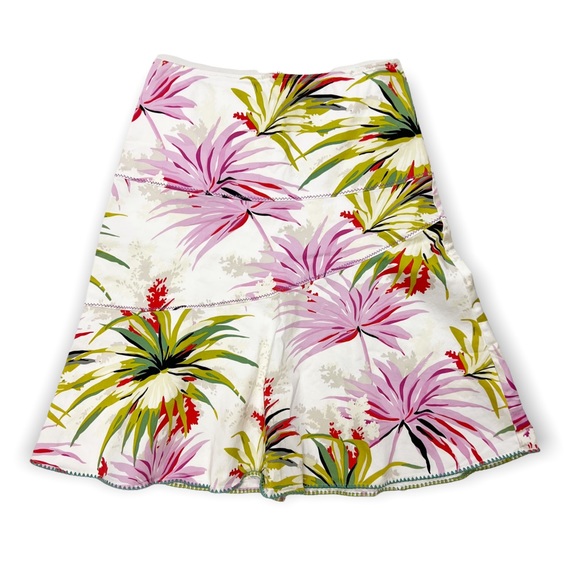 Pamela Brown Retro Tropical Floral Print Skirt SZ 8 - Picture 1 of 9